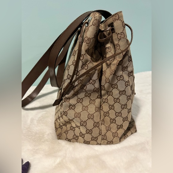 GUCCI Tote Large in Brown Canvas and Leather Materials! Authentic pre-owned - Picture 5 of 16